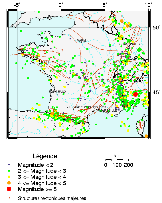 Sismicité en France