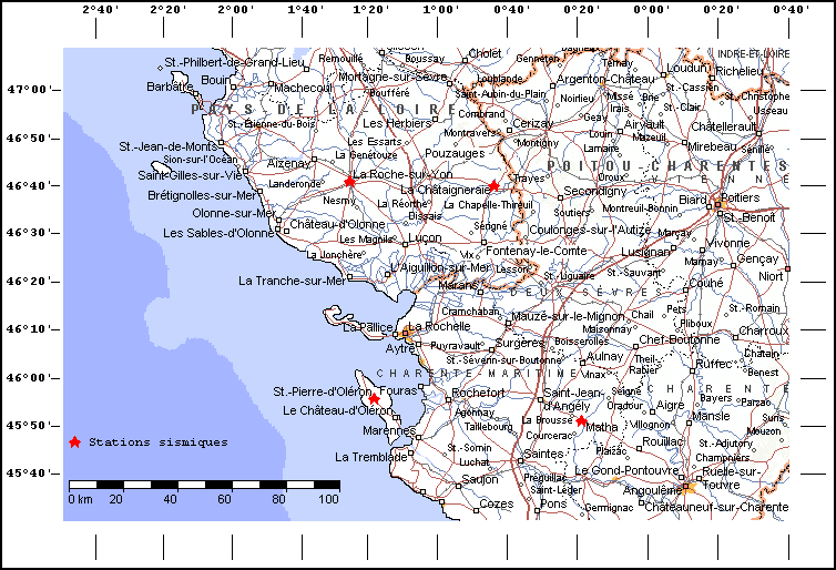 Carte de l'ouest de la France