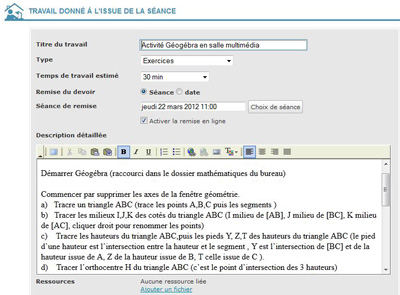 saisie de la séance saisie de la séance