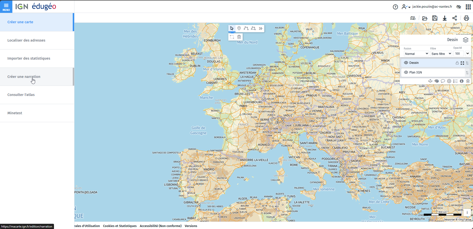 Carte narrative IGN