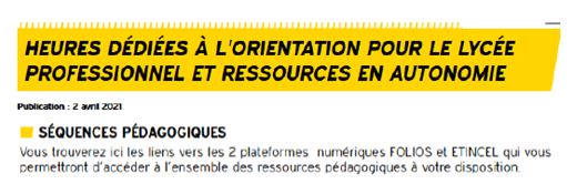 heures dédiées à l'orientation