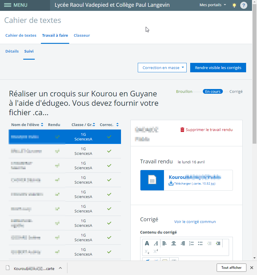  Cahier de texte numérique