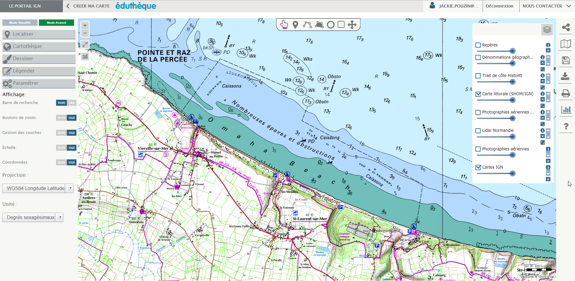 Capture d'écran d'une image lidar