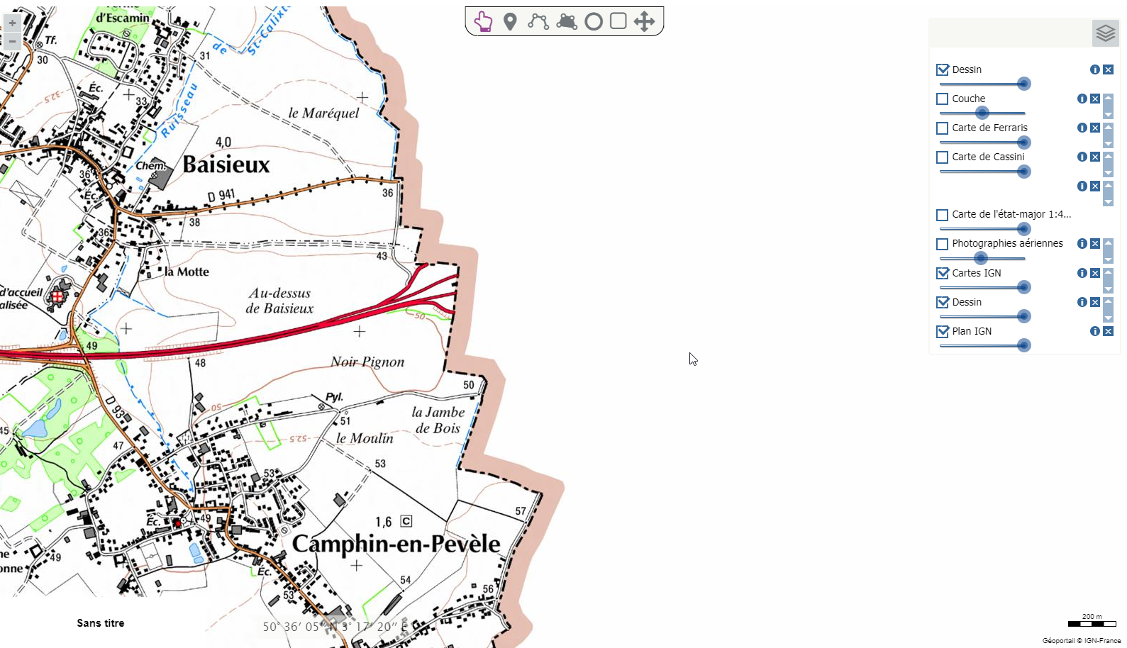 Cartographie de la frontière belge