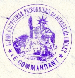 cachet du commandant du dépôt de prisonniers de Cholet