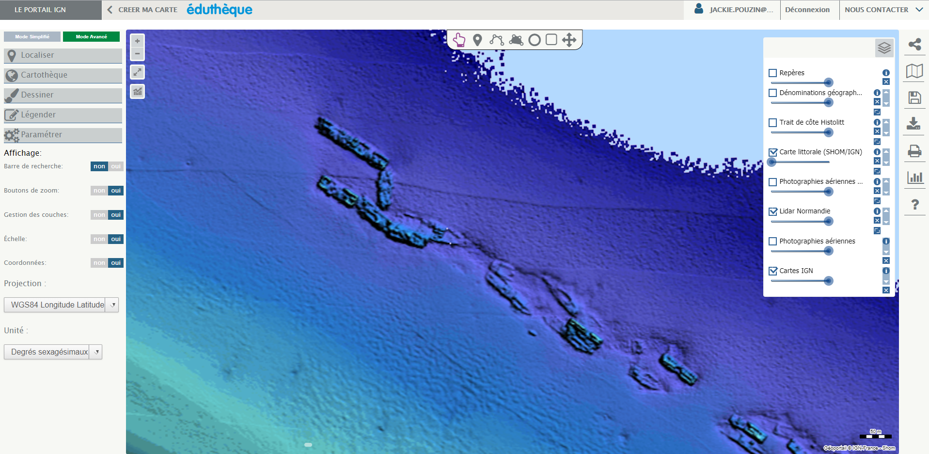 Capture d'écran d'une image Lidar