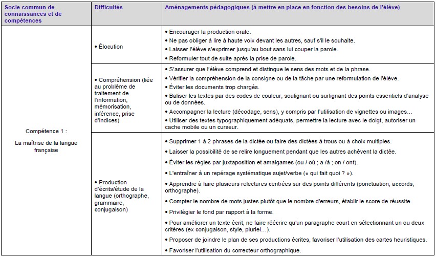 compétence 1 du socle commun