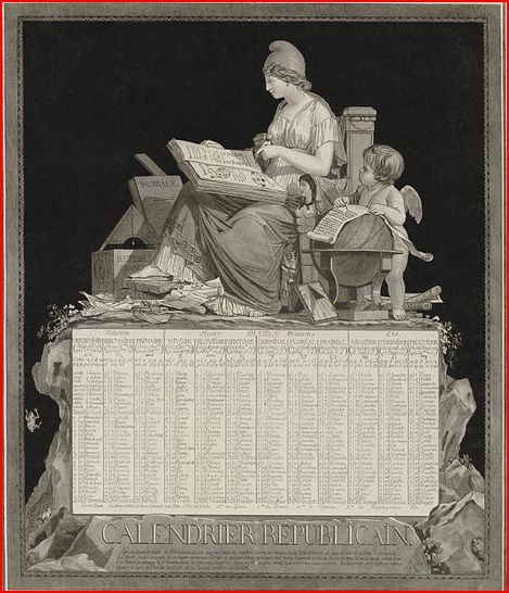 Calendrier républicain de l'an II (1793-1794), dessin de Philibert-Louis Debucourt