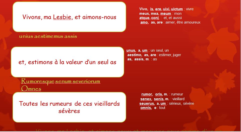 Diaporama Catulle Ad Lesbiam capture