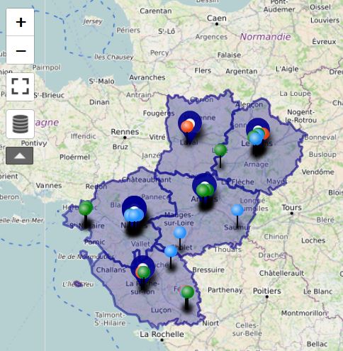 carte interactive dispositifs UPE2A - académie Nantes