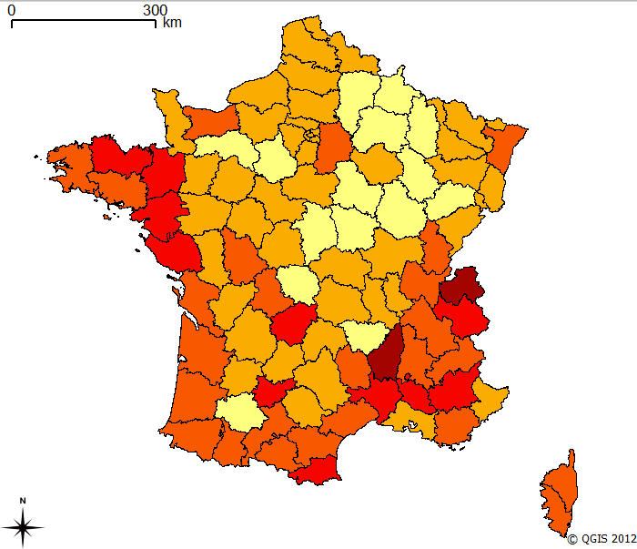 carte évolutiin taux d'urbanisation