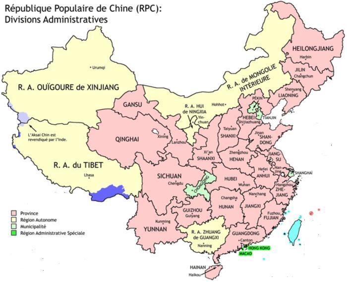 La Chine administrative La Chine administrative