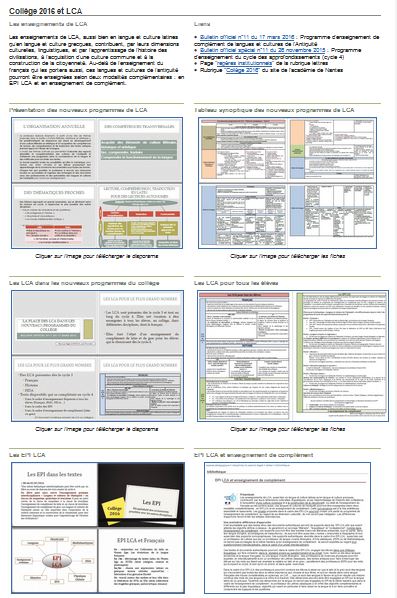 collège 2016 et LCA