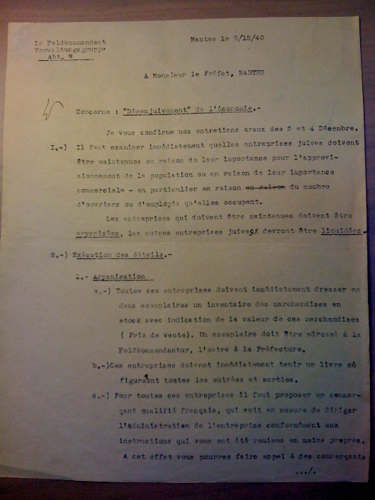 désenjuivement économie 05 décembre 1940 désenjuivement économie 05 décembre 1940