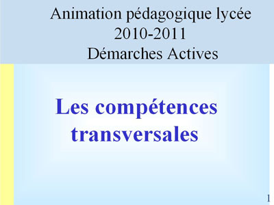 diaporama compétences transversales 2011