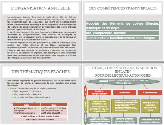 diaporama présentation des nouveaux programmes de LCA