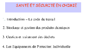 diaporama Santé et sécurité en chimie