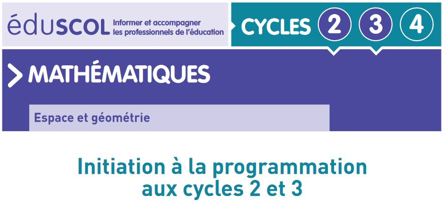 Document d'accompagnement Eduscol - Initiation programmation