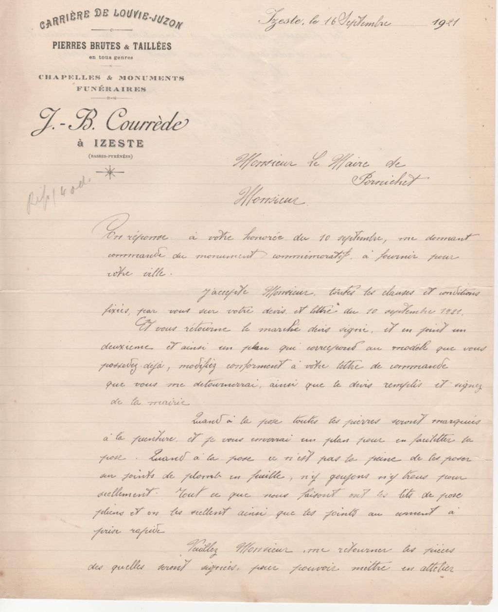 lettre de M. Courrède