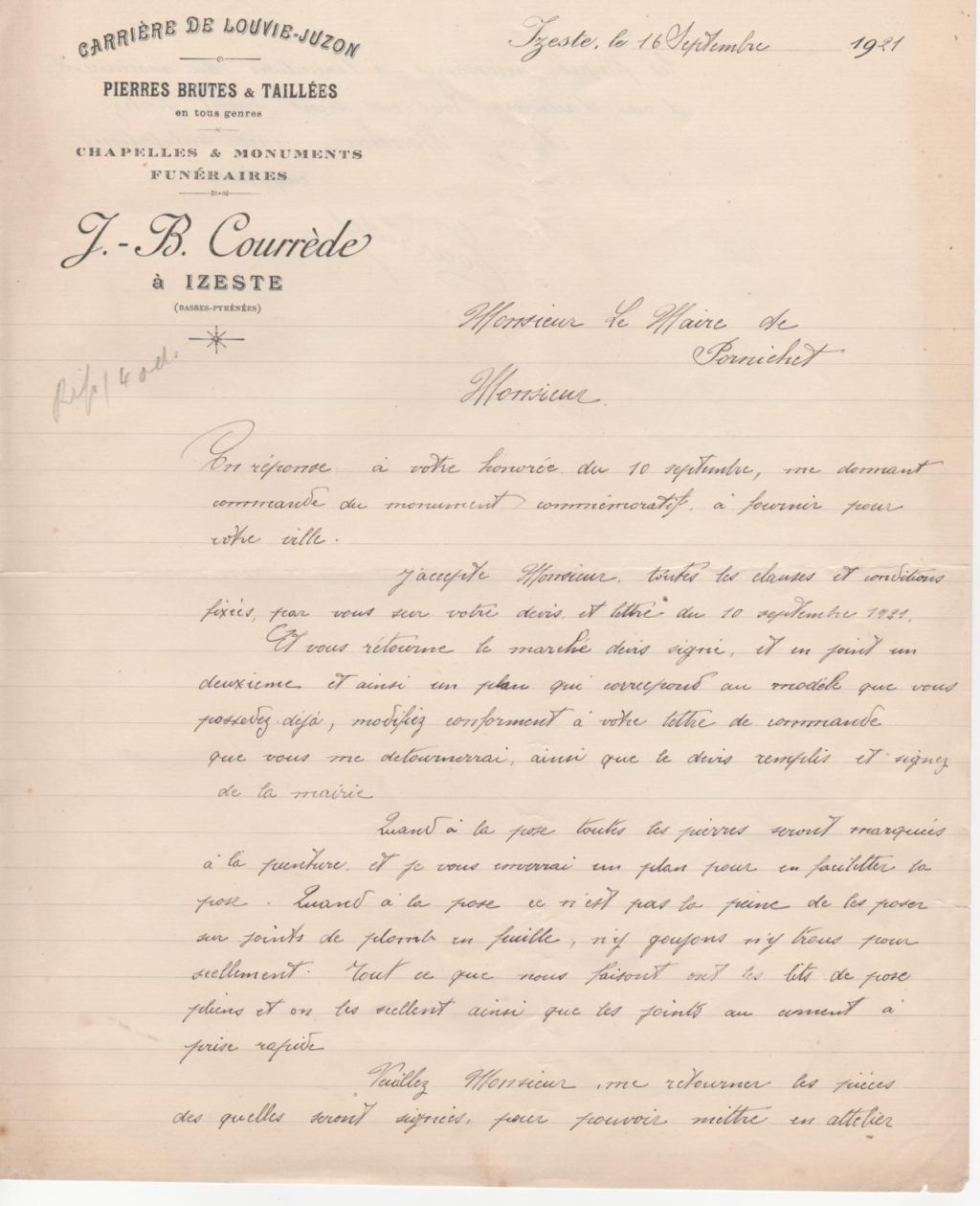 lettre de M. Courrède