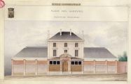 l'école des Garennes à Nantes, élévation principale, Archives municipales, Nantes