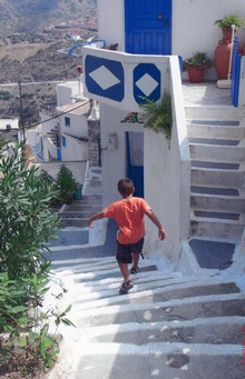 enfant, escalier