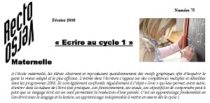 recto-verso n°75 : Ecrire au cycle 1 (format .pdf - 250 ko) recto-verso n°75 : Ecrire au cycle 1 (format .pdf - 250 ko)