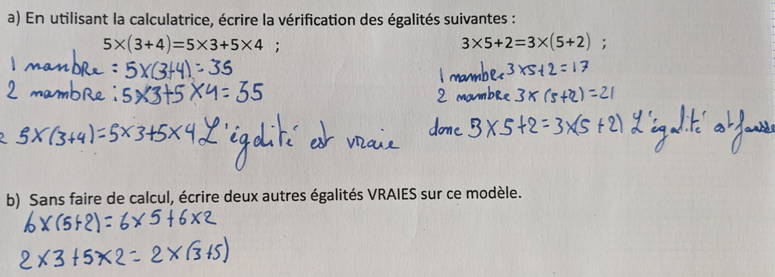 exemples d'élèves