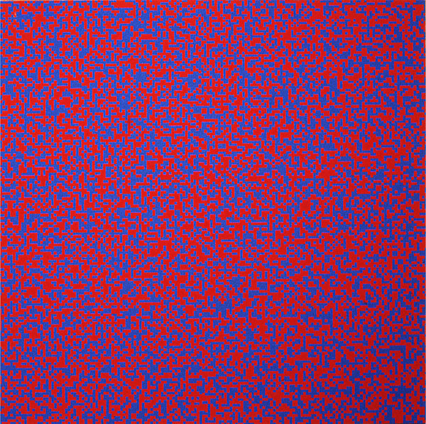 François MORELLET, Distribution aléatoire de 40 000 carrés à l'aide des nombres impairs et pairs d'un répertoire téléphonique, 1960