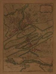 Gravure anglaise Nantes et la Loire, 1761