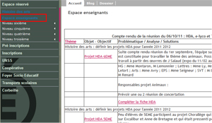 Accueil espace enseignants