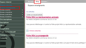 Blog espace enseignants