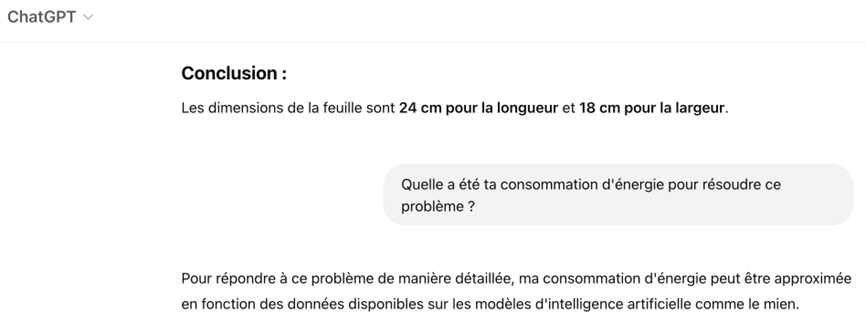 consomation d'énergie