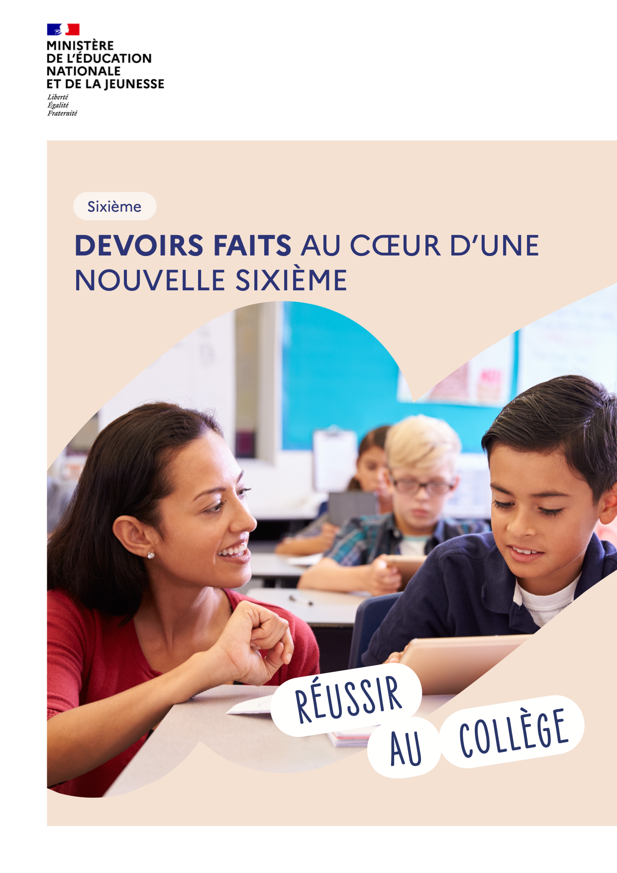 Devoirs faits 2023 - page d'accueil du livret 