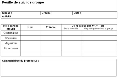 fiche suivi groupe