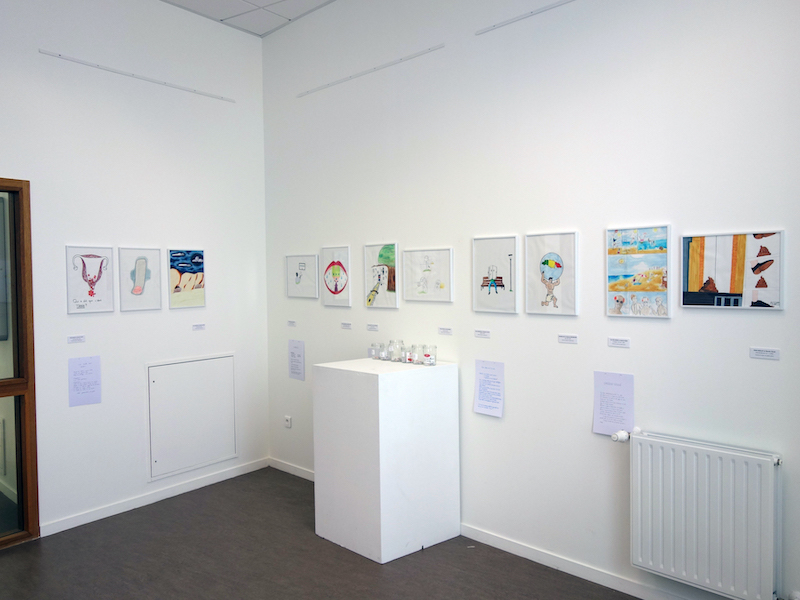 J. Gracq, expo élèves 1ère dessins et protocoles (atelier  Bottereau-Fiquet), avril-mai 2019