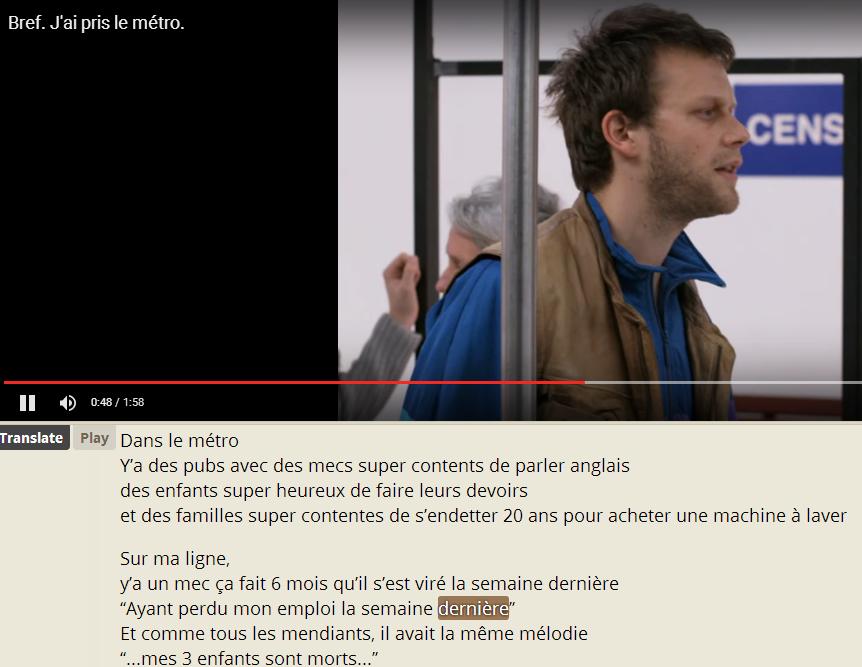 capture d'image de "Bref, j'ai pris le métro" de Kyan Khojandi et Bruno Muschio