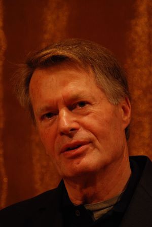 Jean-Marie Gustave Le Clézio, Nobel Prize Laureate in Literature 2008, at a press conference at the Grand Hôtel in Stockholm