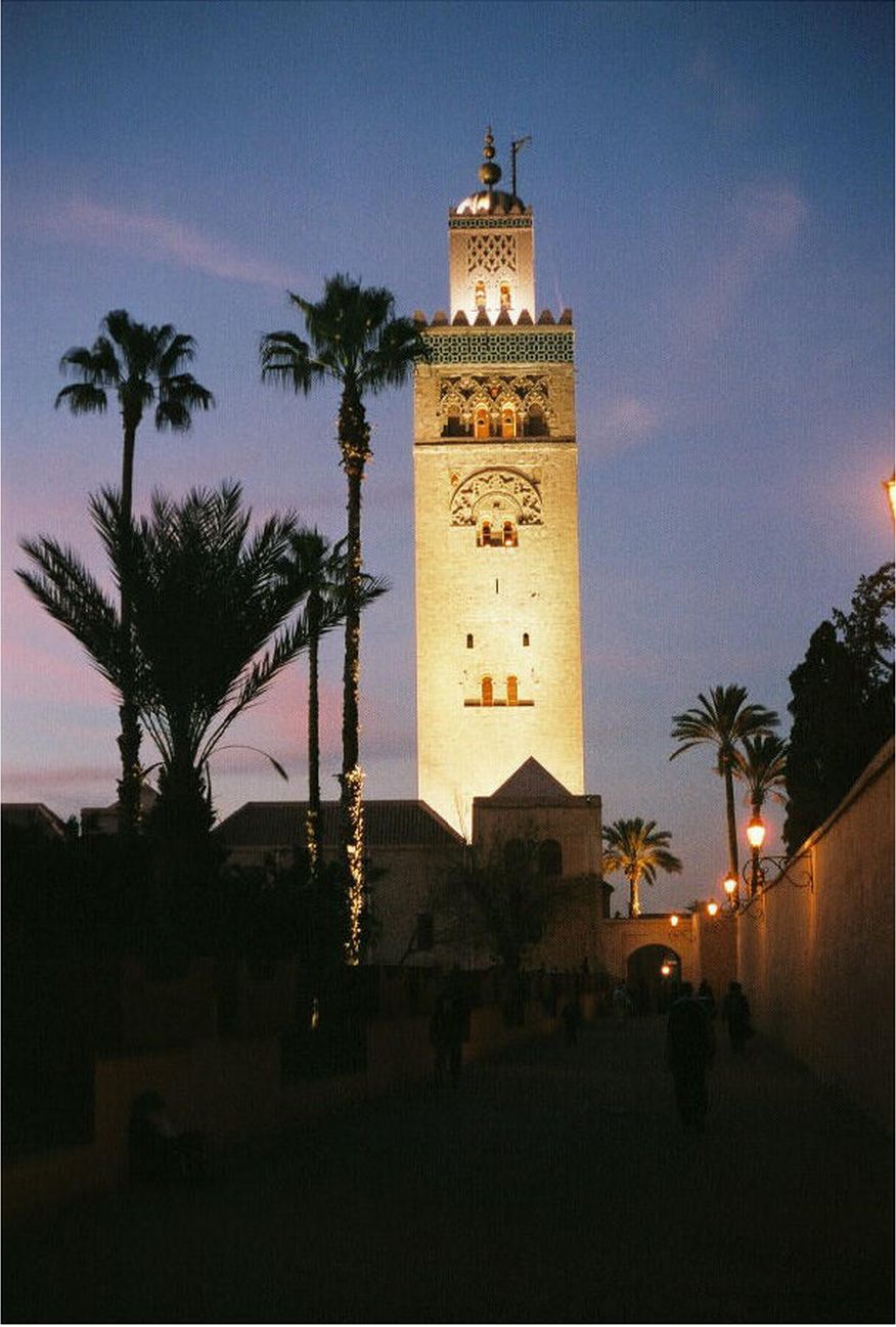 la Koutoubia à la tombée de la nuit