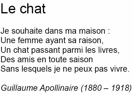 Le Chat de Guillaume Apollinaire