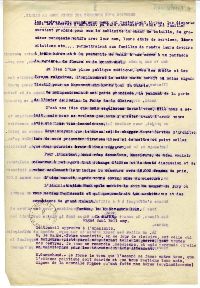 Lettre du 13 novembre 1918 verso