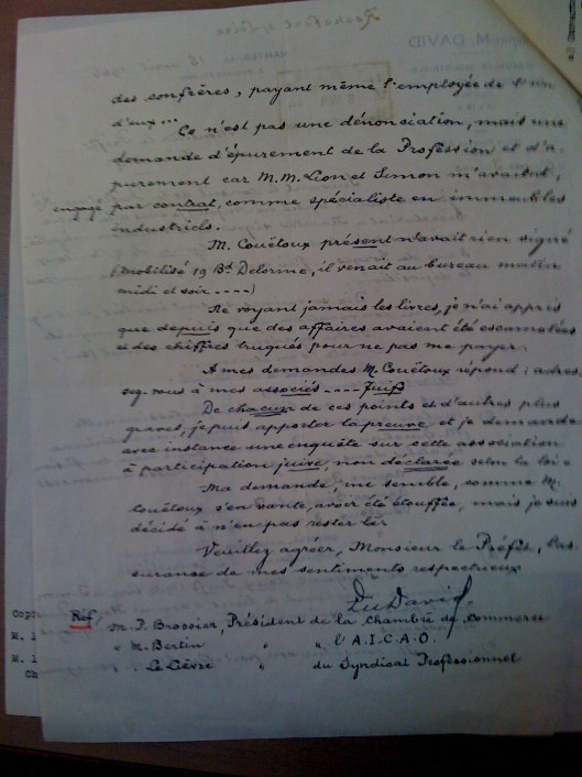 Lettre de Mr DAVID au préfet de Loire Inférieure le 15 avril 1944 suite 1 Lettre de Mr DAVID au préfet de Loire Inférieure le 15 avril 1944 suite 1