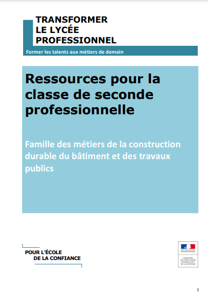 Famille des métiers de la construction durable du bâtiment et des travaux publics