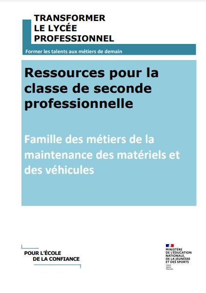 Famille des métiers de la maintenance des matériels et des véhicules