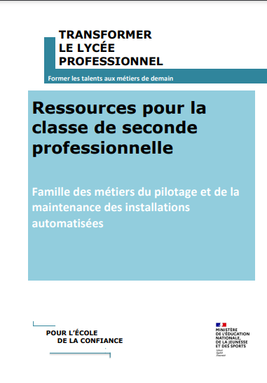 Famille des métiers du pilotage et de la maintenance des installations automatisées