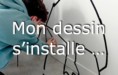 mon dessin s'installe dans la salle d'arts plastiques