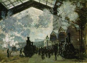 Monet, Arrivée du train de Normandie, gare Saint-Lazare