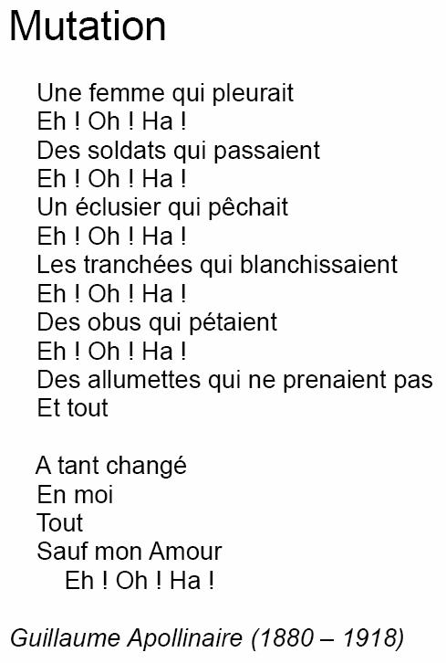Mutation de Guillaume Apollinaire
