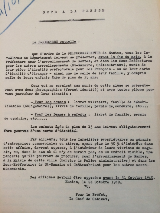 note à la presse 24 octobre 1940