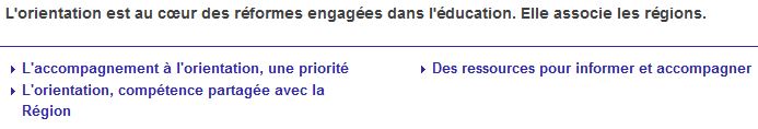 orientation au coeur de la réforme
